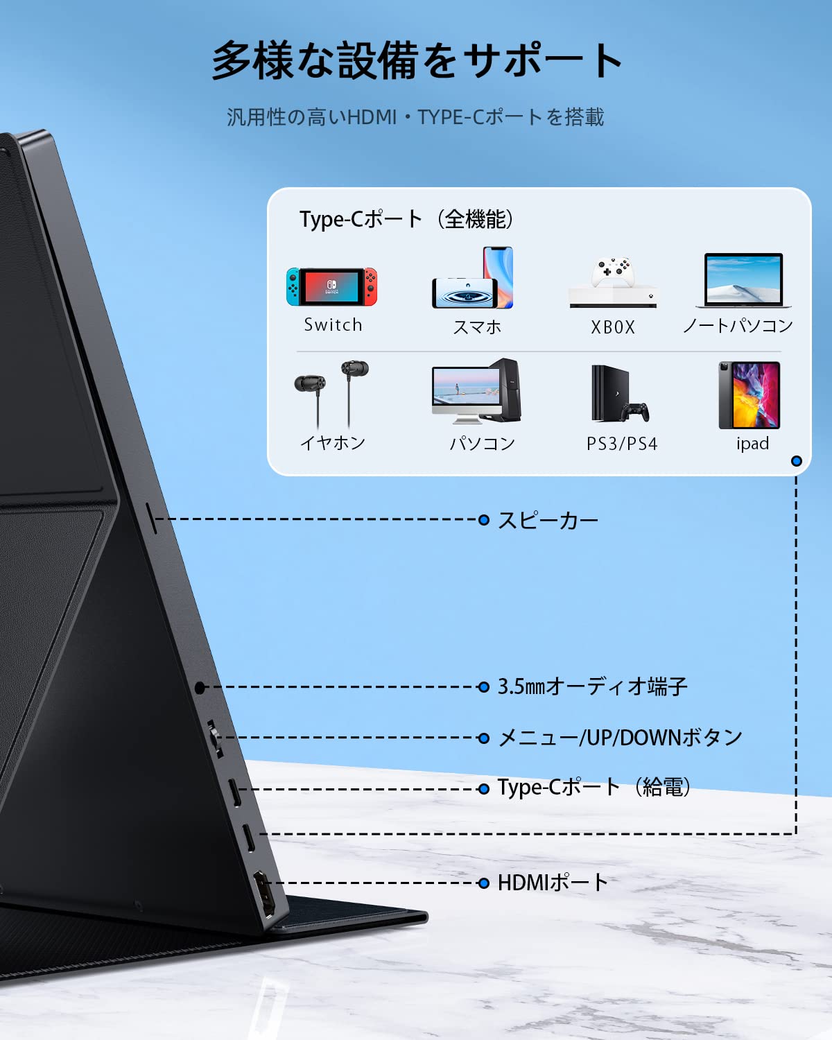 Amazon.co.jp: モバイルモニター Lispike モバイルディスプレイ 17.3