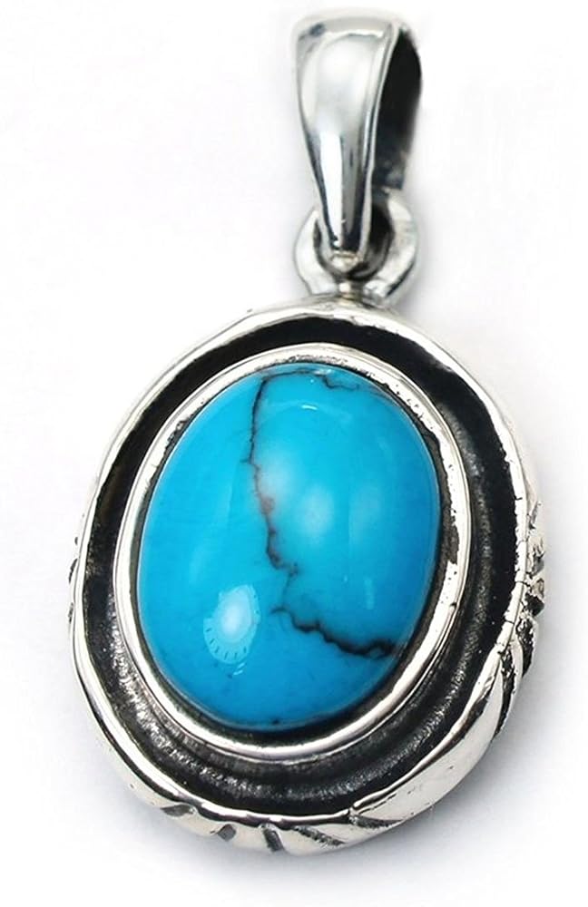 Amazon | シルバー 925 ターコイズ 1粒 ペンダントトップ ペンダント