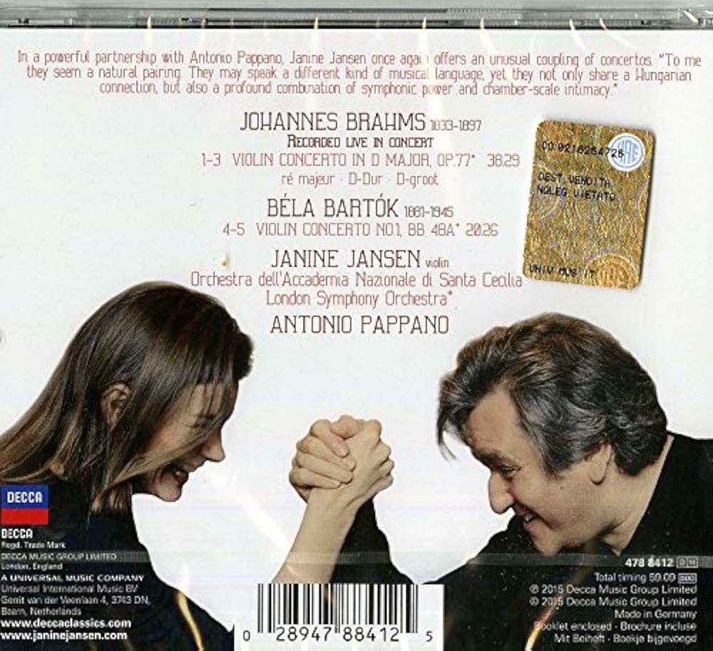 Jansen/Pappano/LSO - Brahms: Violin Concerto; Bartok: Violin