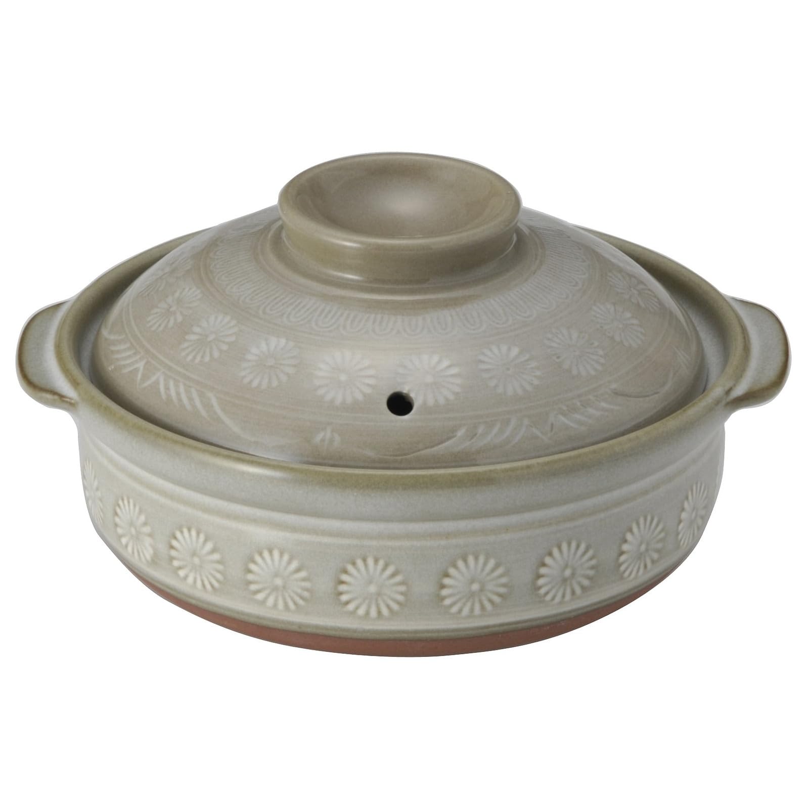 Amazon | 【正規品】 萬古焼 銀峯 土鍋 (深鍋) 6号 1人用 花三島 直火