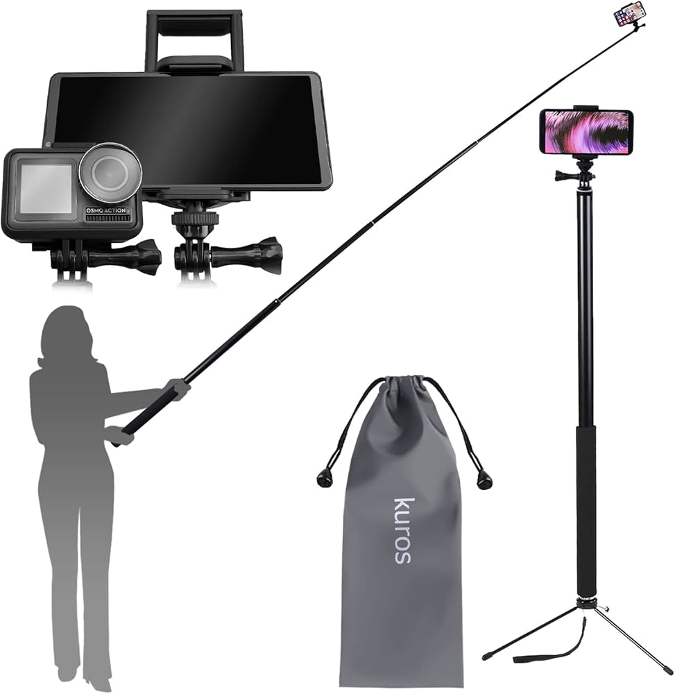 Amazon | Kuros 自撮り棒 長い 3m セルカ棒 スマホ アクションカメラ