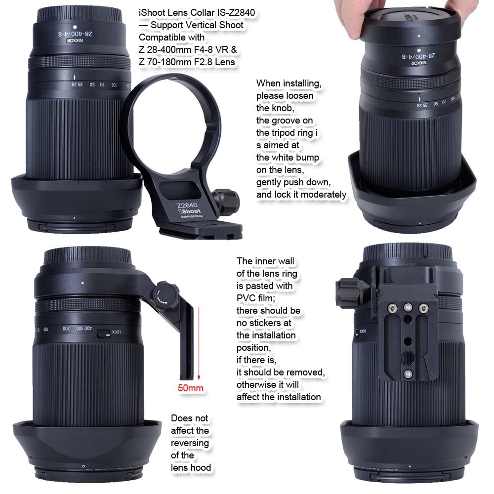 Amazon | iShoot レンズリング式三脚座、 Nikon Z 28-400mm F4-8 VR