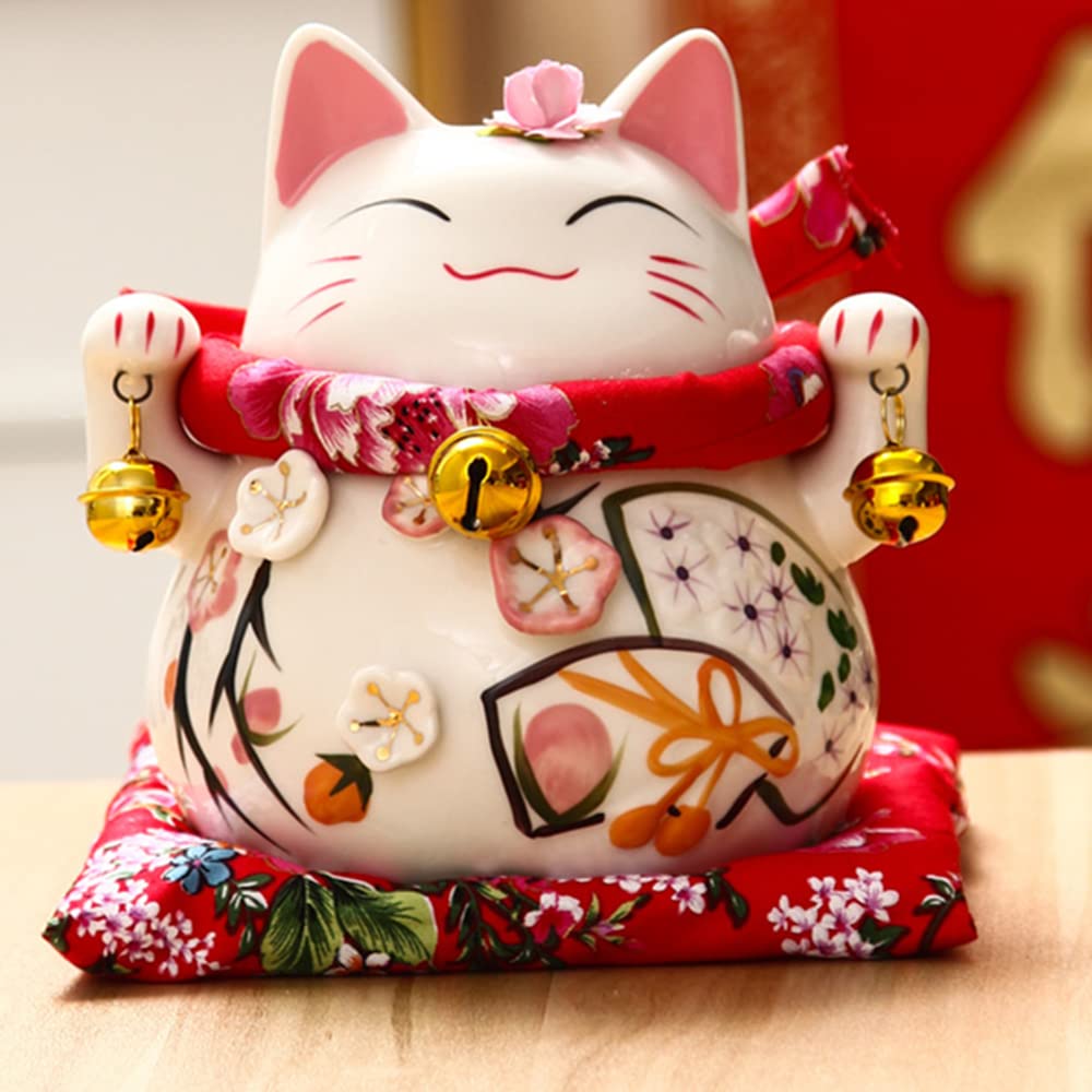 Amazon.com: Lucky Cat Coin Bank Style Ornately Decorated Porcelain
