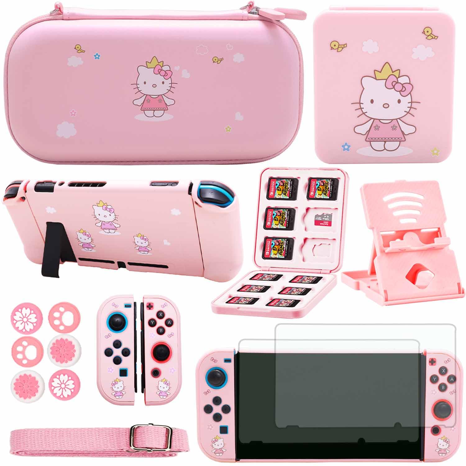 Amazon.com: YOOWA Accessories Bundle for Nintendo Switch - Pink