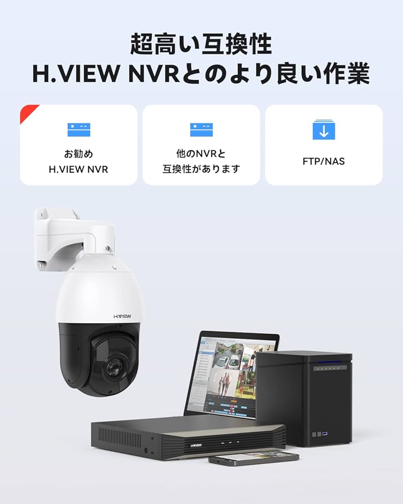 Amazon.co.jp: H.View PTZ防犯カメラ 18X光学ズーム 赤外線 防犯カメラ