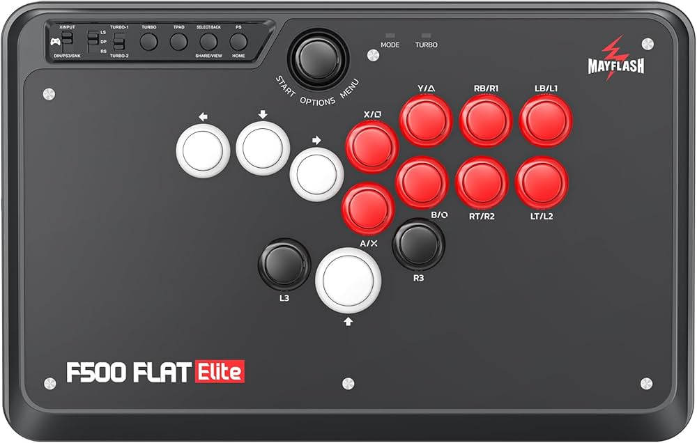 MAYFLASH F500 FLAT Elite Fight Stick All Button Arcade Leverless