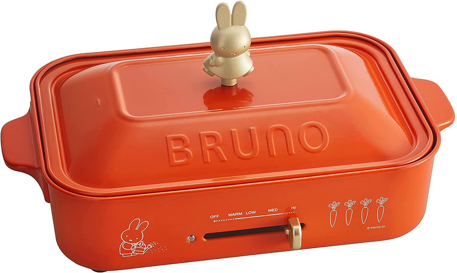 未使用級 BRUNO ホットプレート レッド プレート2枚 鍋付き 未使用級