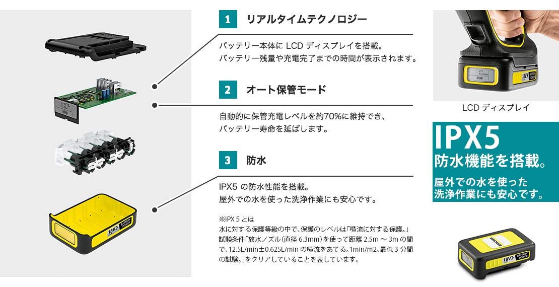 Amazon | ケルヒャー(KARCHER) バッテリーパワー 18V 2.5Ah 2.445