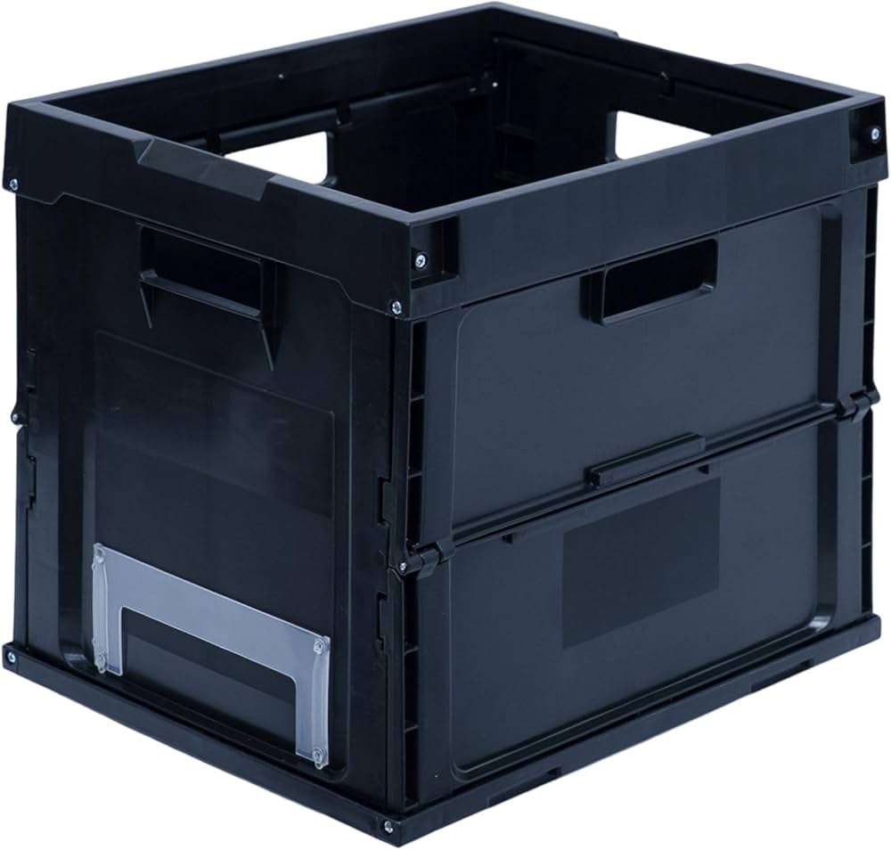 Amazon | 松本産業 折りたたみコンテナ 32L ( ブラック )( 32BL ) フタ