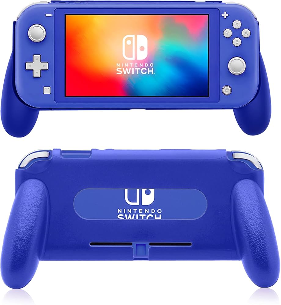 Switch Lite Grip Blue - Ergonomic Non-Slip Handle, Lightweight
