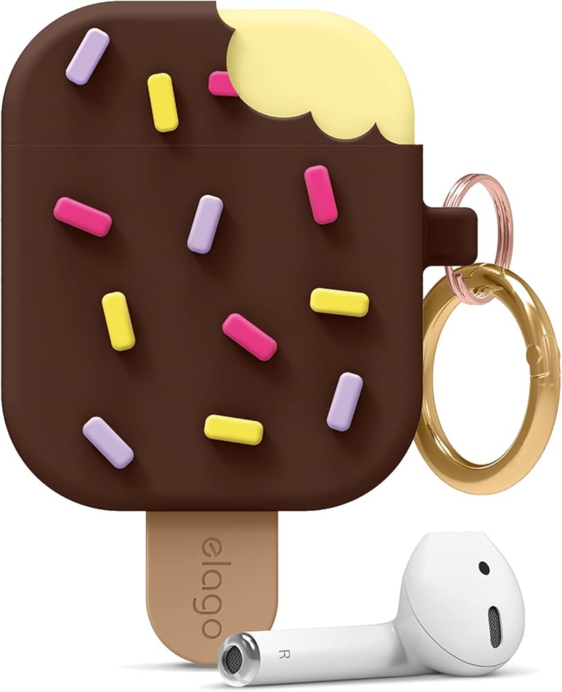 Amazon.com: elago Ice Cream AirPods Case with Keychain Designed