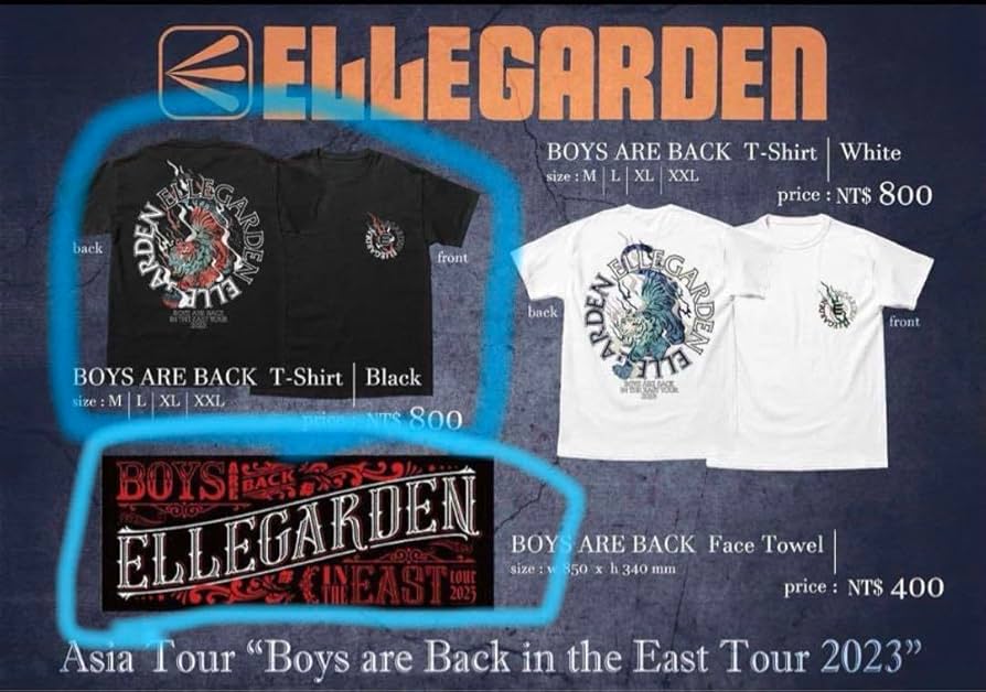 Amazon.co.jp: ELLEGARDEN Tシャツ黒L タオル エルレガーデン アジア