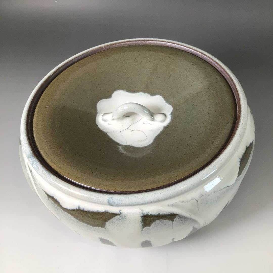 R915水指『水出宋絢造』『替蓋付』『即中斎好』『捻梅水指』共箱茶道具