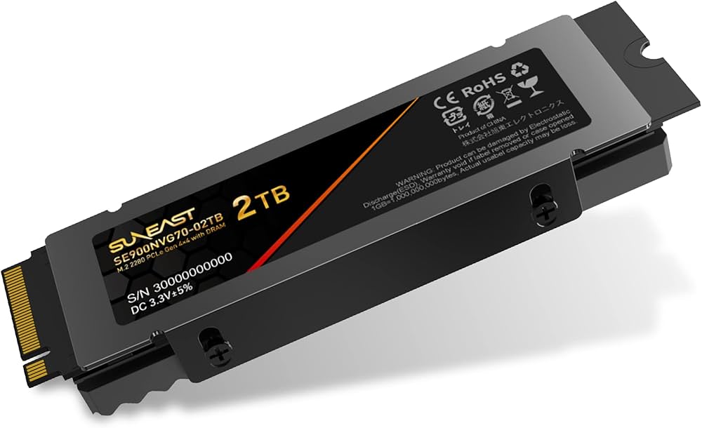 Amazon | SUNEAST 2TB NVMe SSD PCIe Gen 4.0×4 with DRAM搭載(最大