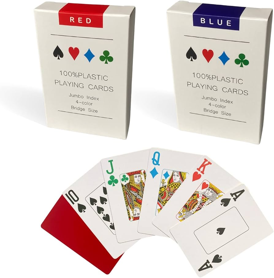 Amazon.co.jp: ポーカー プラスチックトランプ 4色デック ブリッジ