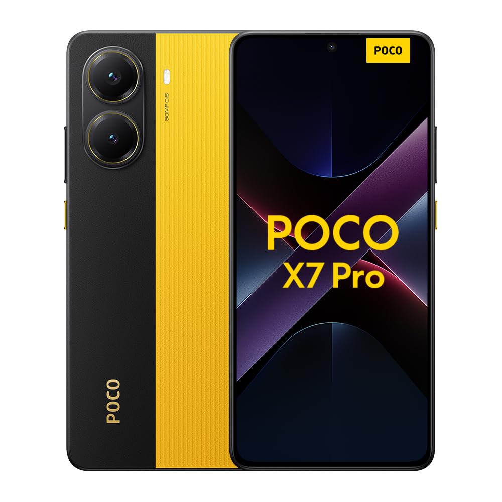 Xiaomi Poco X7 Pro Smartphone, 12+512GB, Yellow, 50MP Hand Camera
