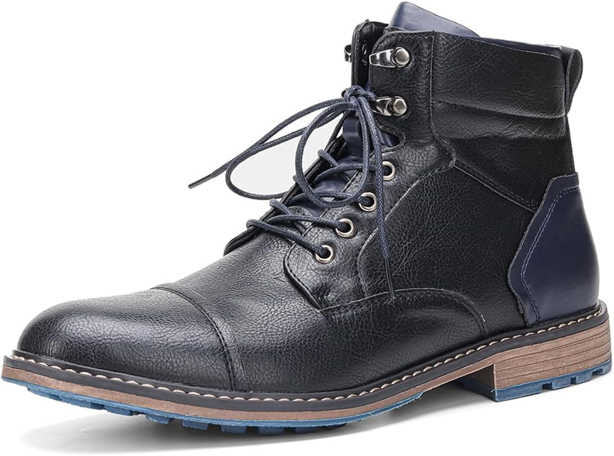 Amazon.com | Harssidanzar Men's Motorcycle Boots,Dress Boots for