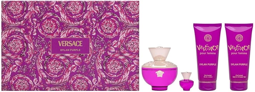 Versace Dylan Purple Women's 4 Pc Gift Set: 3.4oz EDP Spray, 0.17
