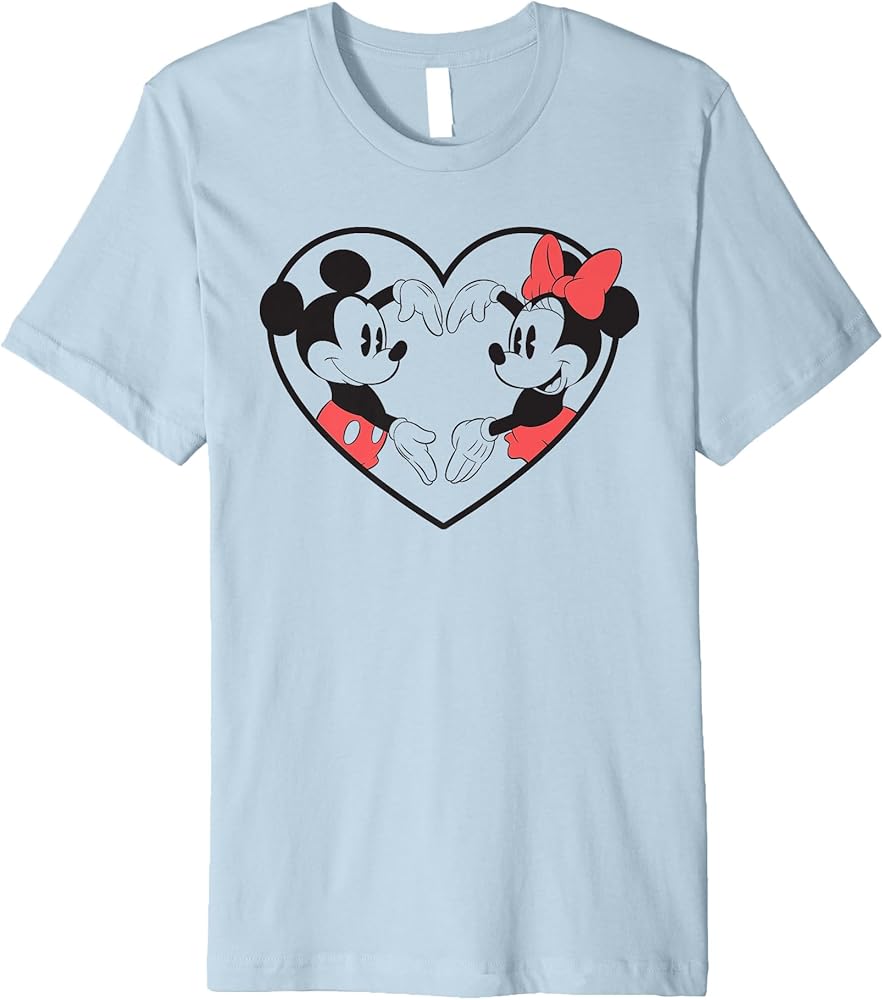 Amazon.com: Disney - Mickey Minnie Heart Hands Premium T-Shirt