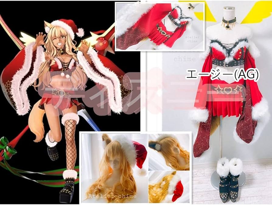 Amazon.co.jp: FGO Arcade 鈴鹿御前 サンタ風 コスプレ衣装 : ホビー