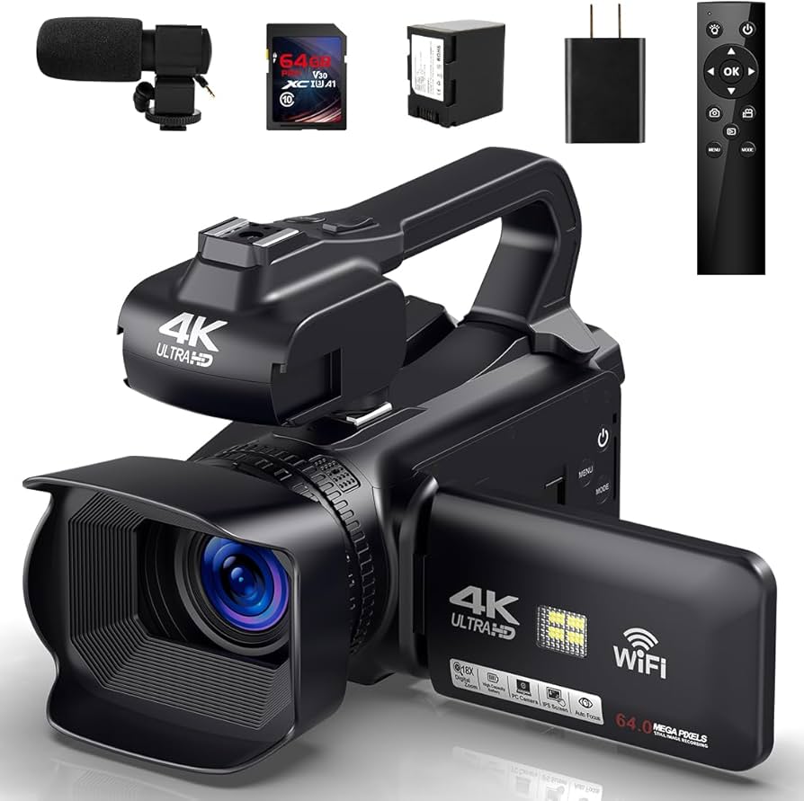 Amazon.com : 4K Video Camera Camcorder, 64MP 60FPS 18X Digital