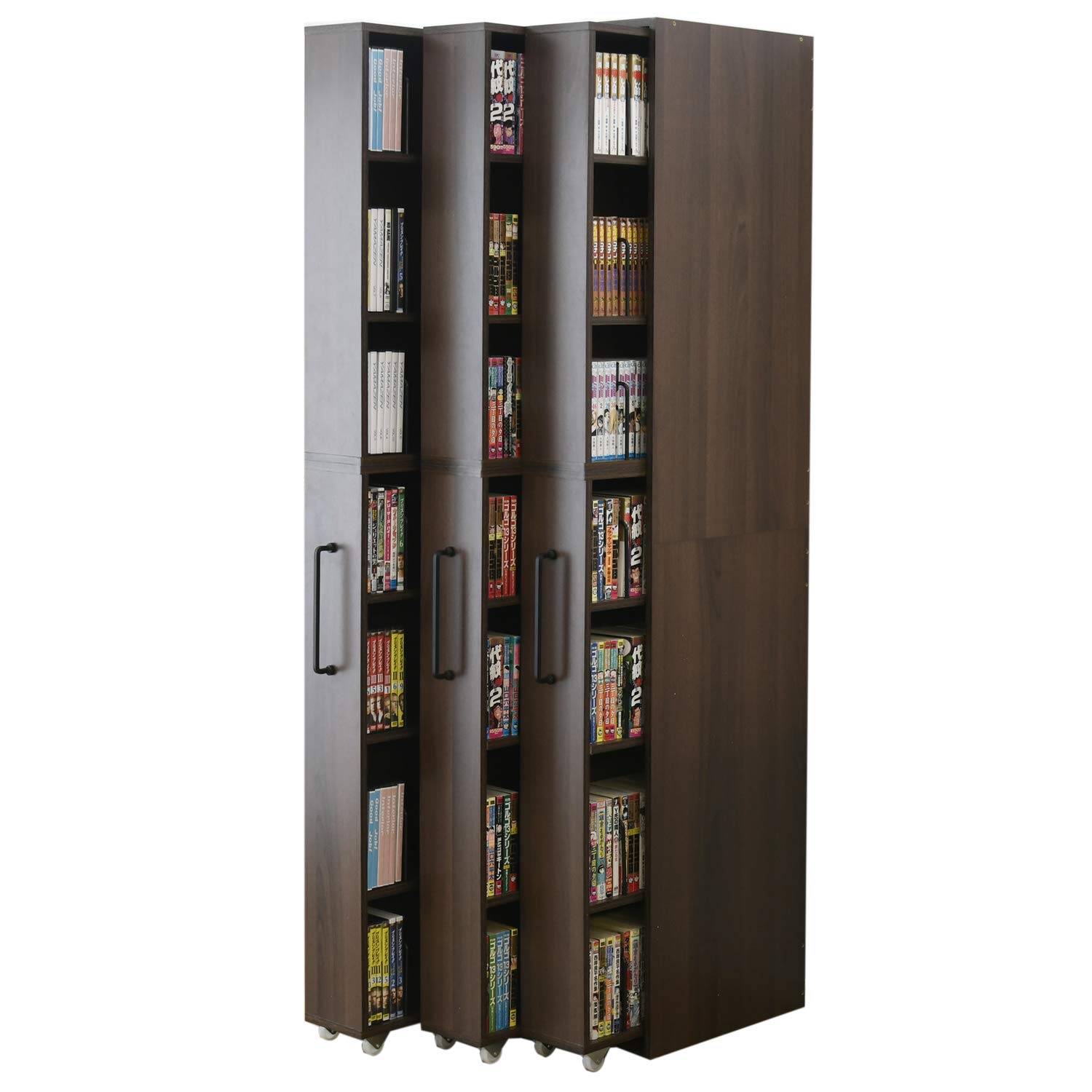 Amazon.co.jp: [山善] すきま収納 本棚 3列 外枠付き 幅54×奥行44×高さ