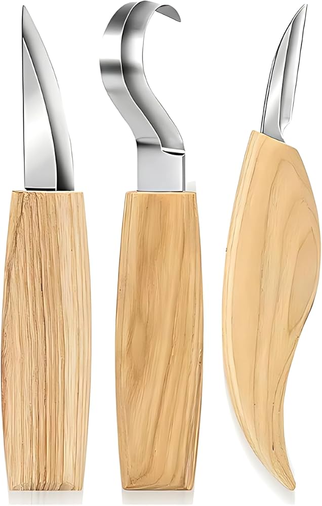 Amazon | PLEAVIT カービングナイフ セット 木工 彫刻刀 フックナイフ