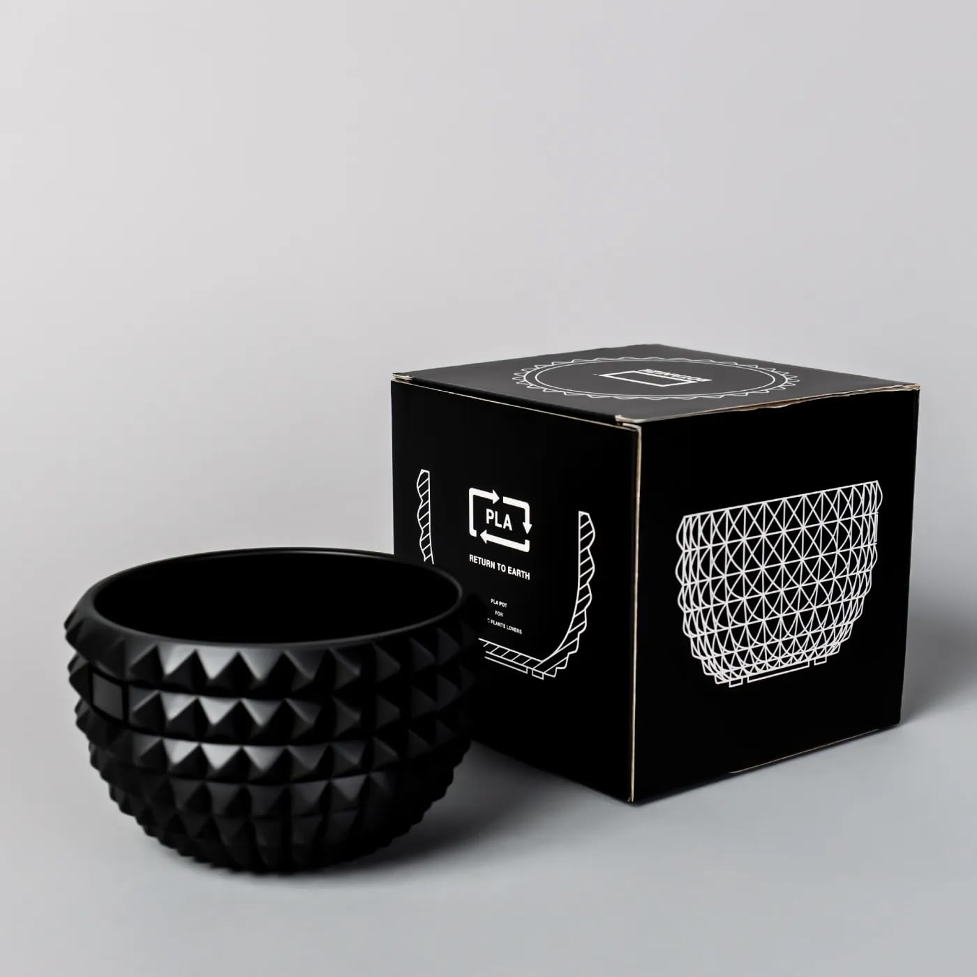 Amazon.co.jp: BOTANIZE PLA POT BOWL ALL STUDS Black φ12cm 黒 プラ