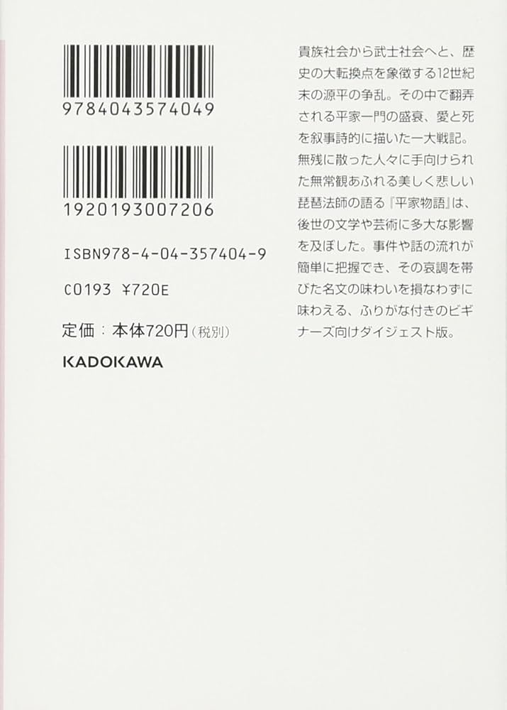 Heike Monogatari [Japanese Edition]: Kadokawa: 9784043574049
