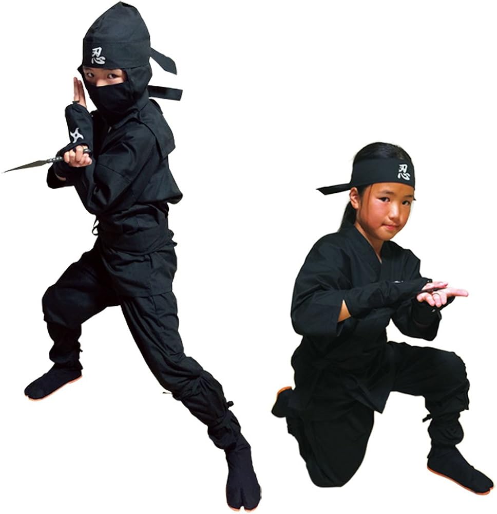 Amazon.co.jp: しのびや 本格子供用忍者スーツセット Lサイズ 忍者