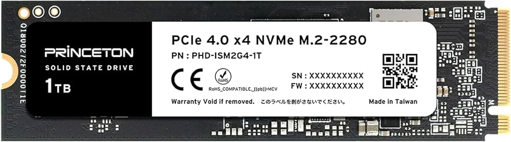 Amazon | プリンストン 内蔵 SSD 1TB PCIe Gen 4.0 x4 NVMe 連続