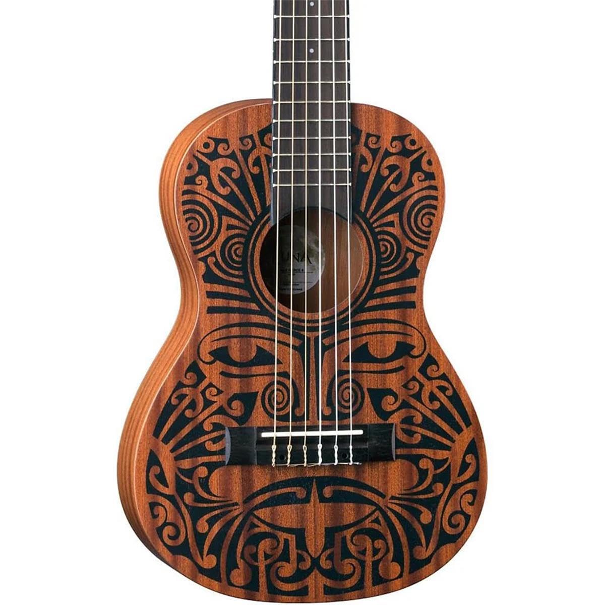 Amazon.com: Luna Tribal Mahogany 6-String Baritone Ukulele