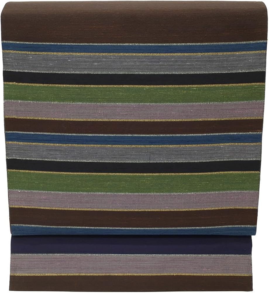 Amazon | 袋帯 紬 絲藝苑 能州紬 上島洋山 リバーシブル 両面 菖蒲 花