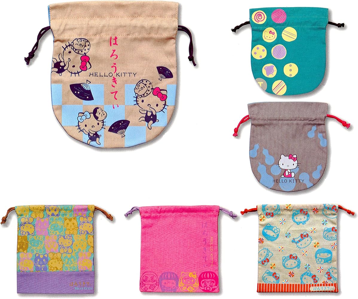 Amazon.co.jp: ハローキティ 和柄巾着コレクション 全6種セット