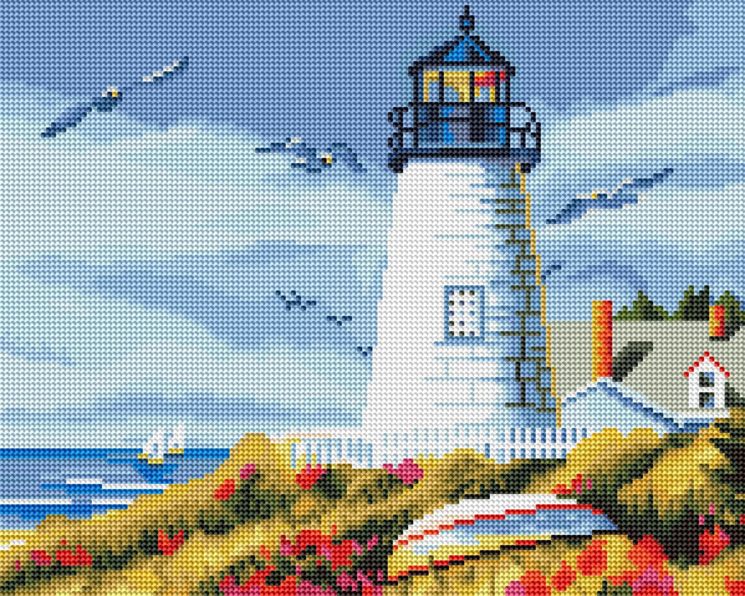 Amazon.com: DIAMOND ART CLUB Lighthouse Harbour Diamond Painting