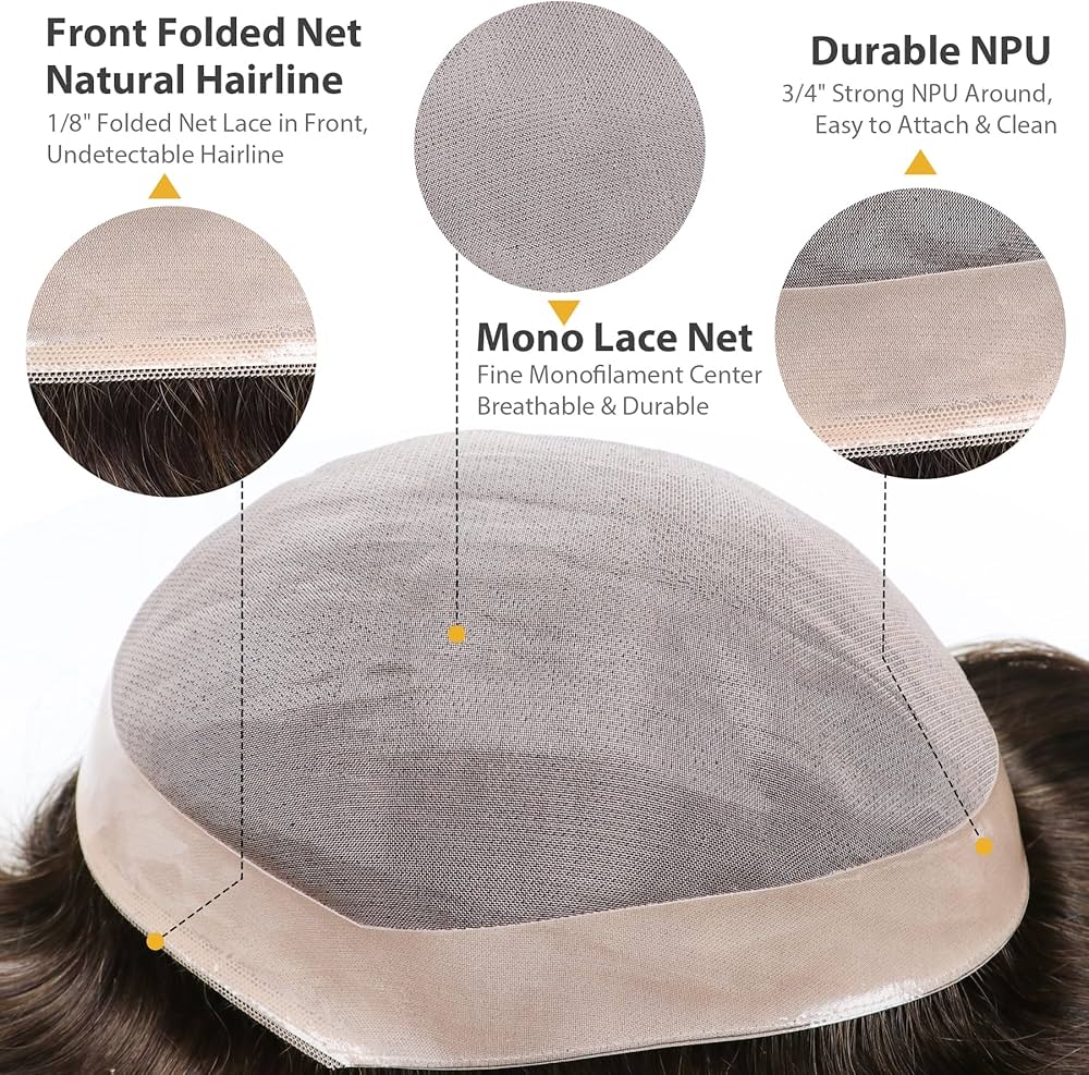 Amazon.com : lumeng Mens Hairpieces Toupee for men Human Hair