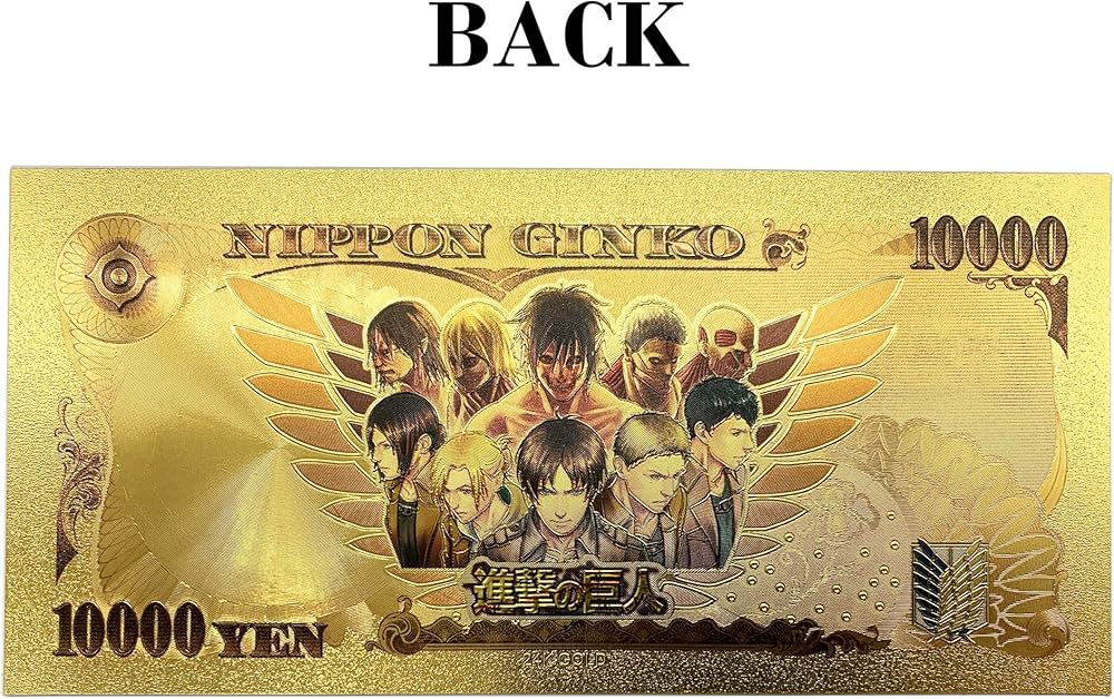 Amazon.co.jp: YJacuing アニメ 進撃の巨人 ゴールドコート紙幣 限定版