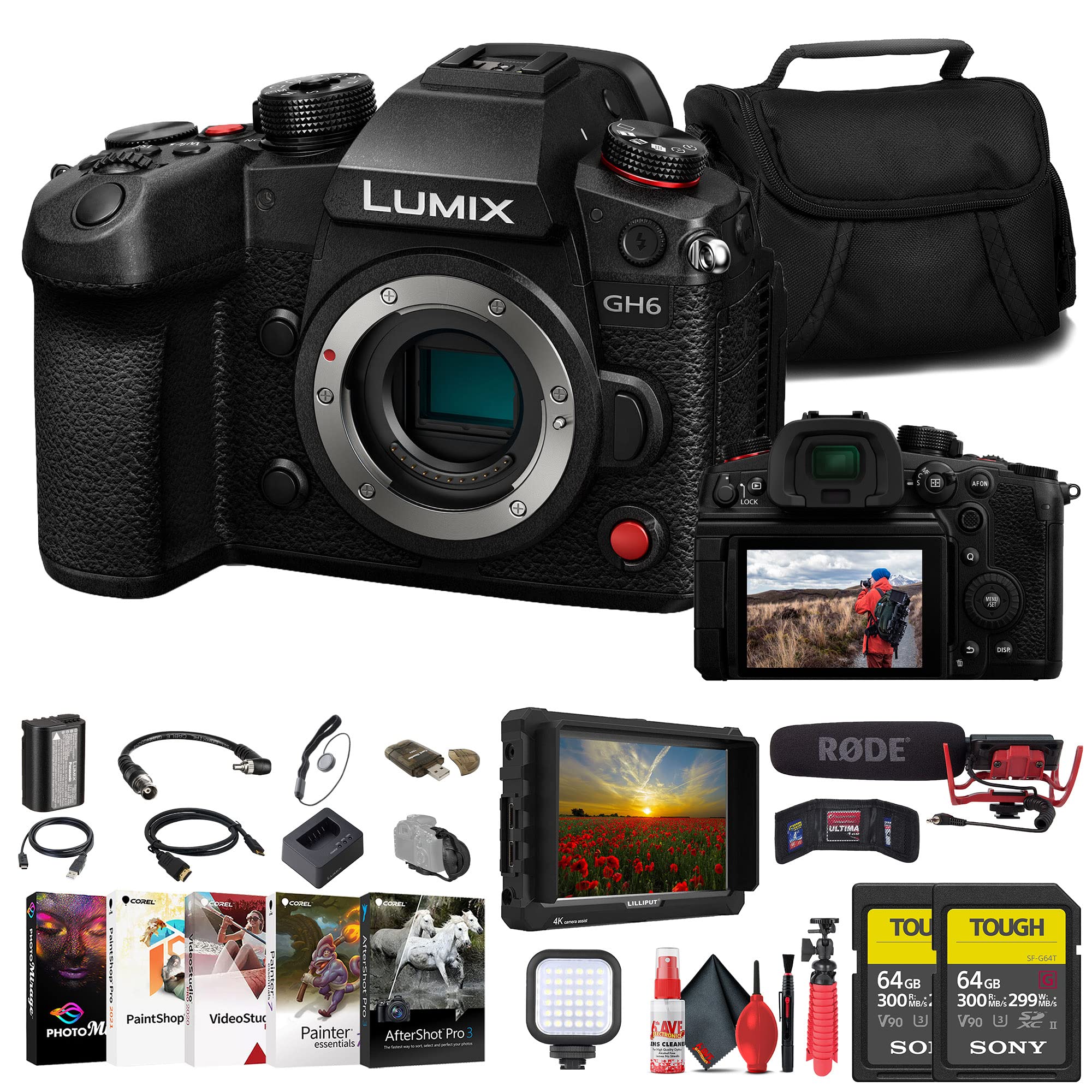Amazon.com : Panasonic Lumix GH6 Mirrorless Camera (DC-GH6BODY) +