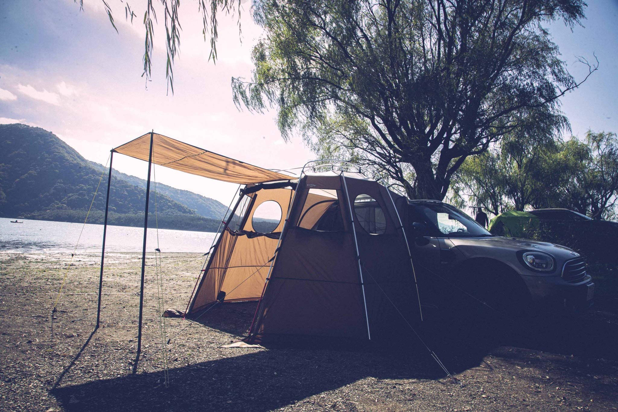 Amazon | OXFORD6.0 カーサイドタープ シェルター型 | ストーン