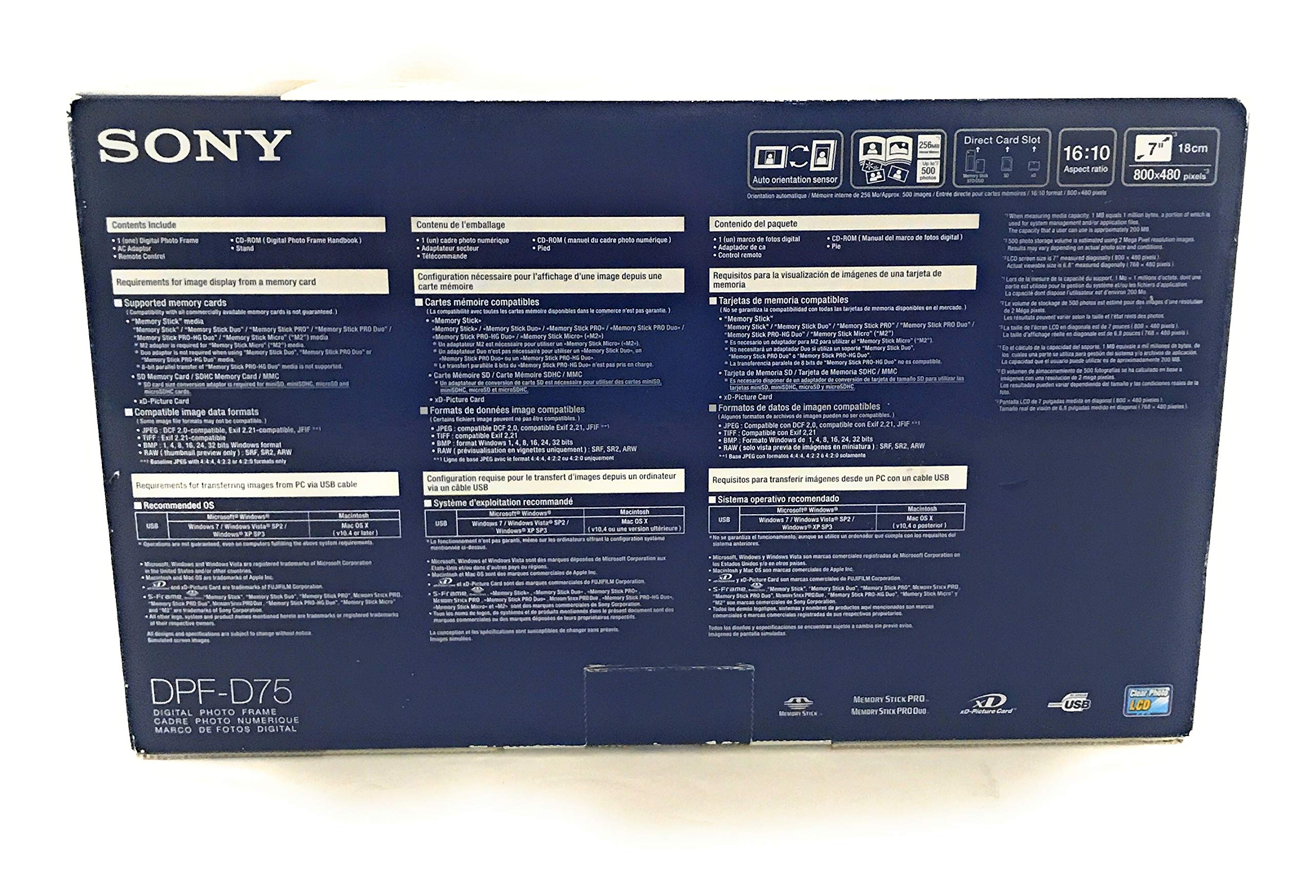 Amazon.com : Sony DPF-D75 7-Inch LED Backlit Digital Photo Frame