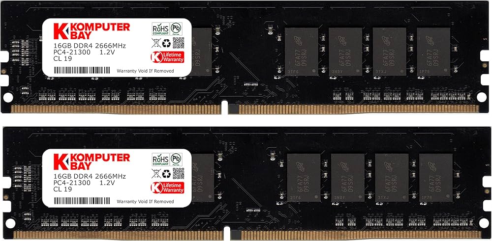 Amazon | KOMPUTERBAY 32GB 16GB x 2 DDR4 メモリー 2666MHz PC4-21300
