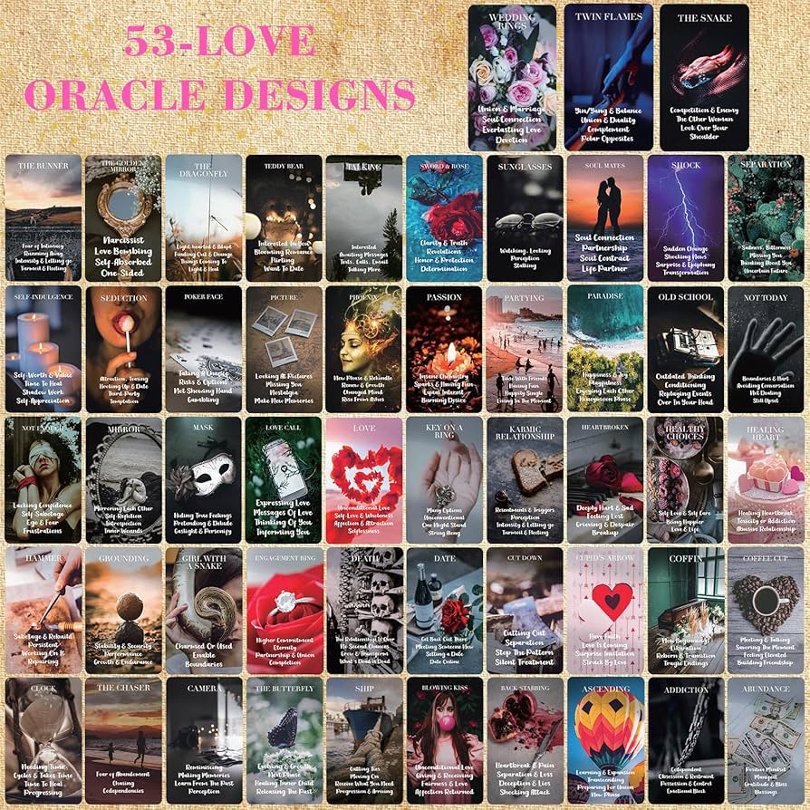 XSYLOHXL Love Oracle Cards for Beginners with Meanings on Them 53