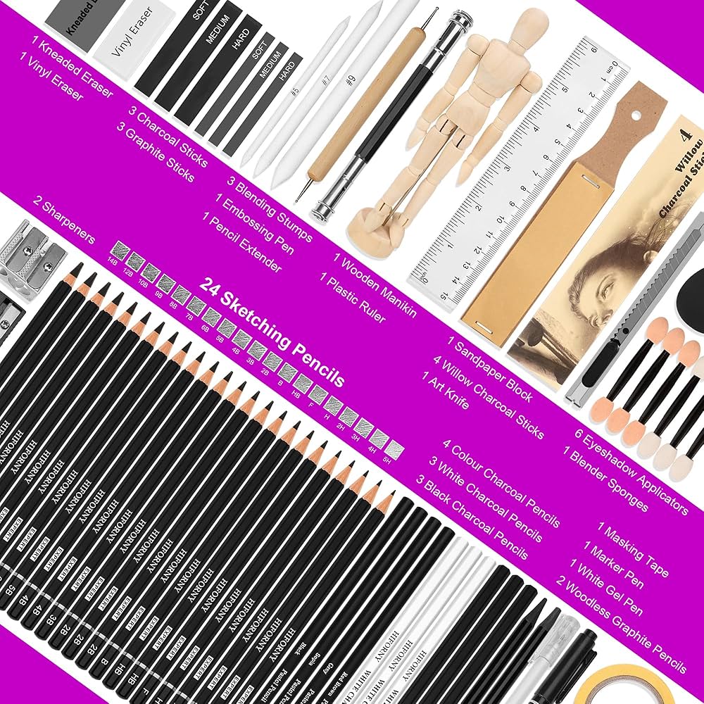 Amazon.co.jp: HIFORNY 70点のスケッチセット - 大人や子供の