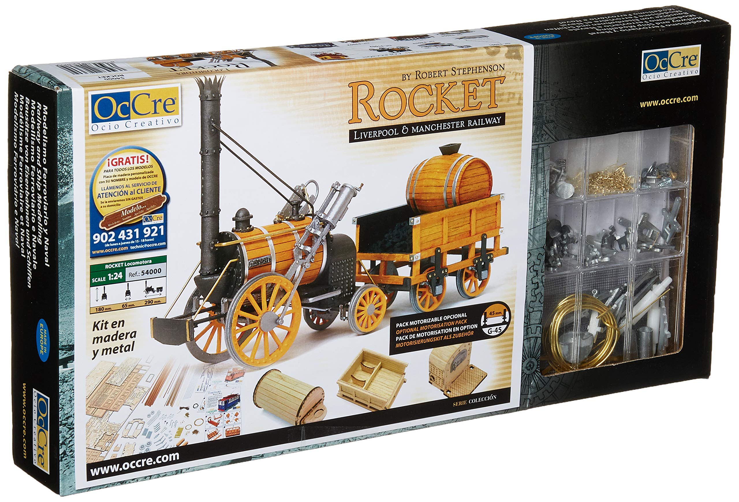 Amazon.com: Occre 54000 1829 Rocket Locomotive 1:24 Scale Kit