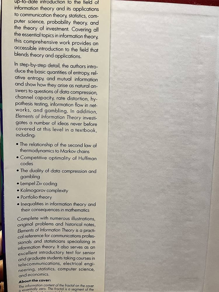 Amazon | Elements of Information Theory (Wiley Series in