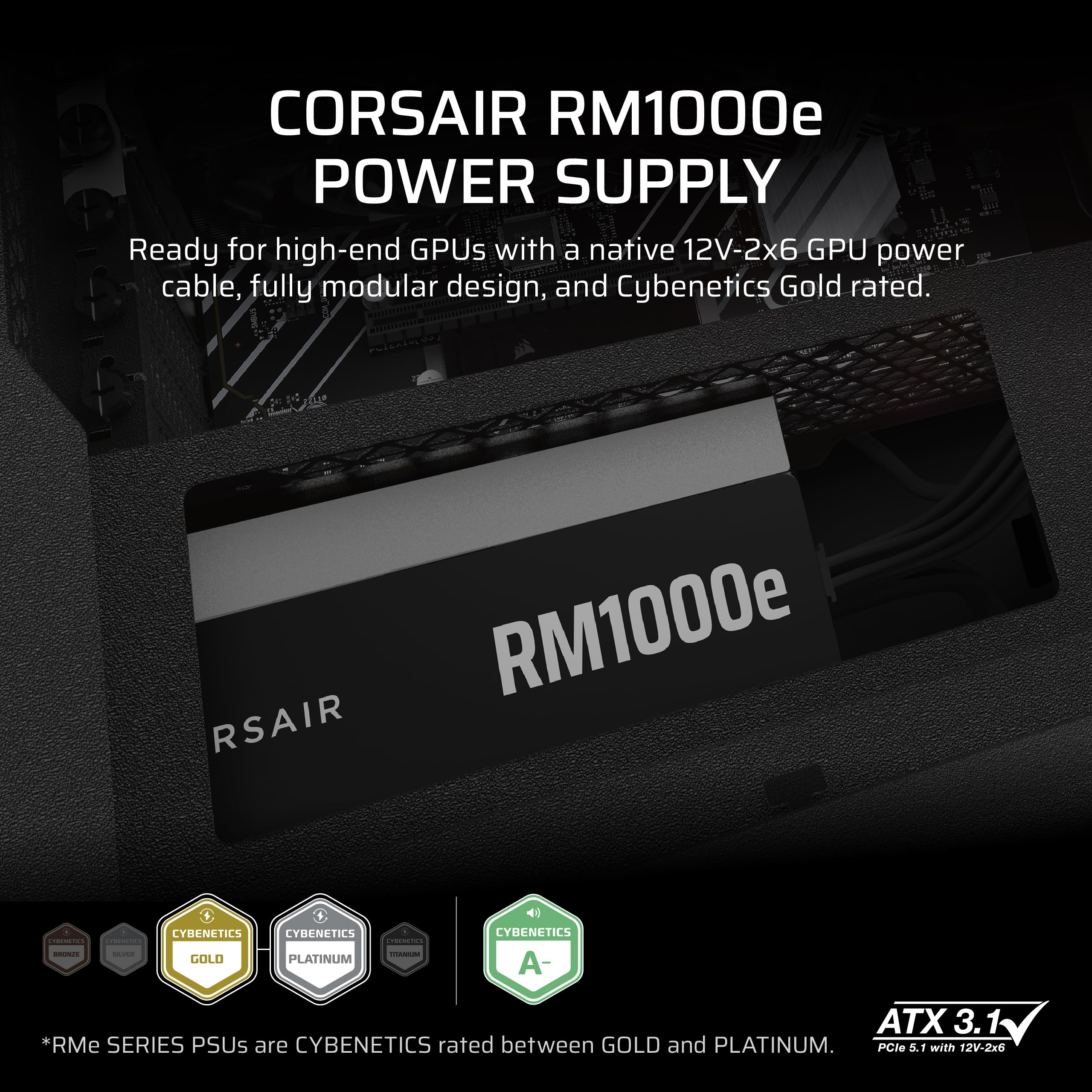 Amazon | Corsair RM1000e (2025) 完全モジュラーATX電源 12V-2x6