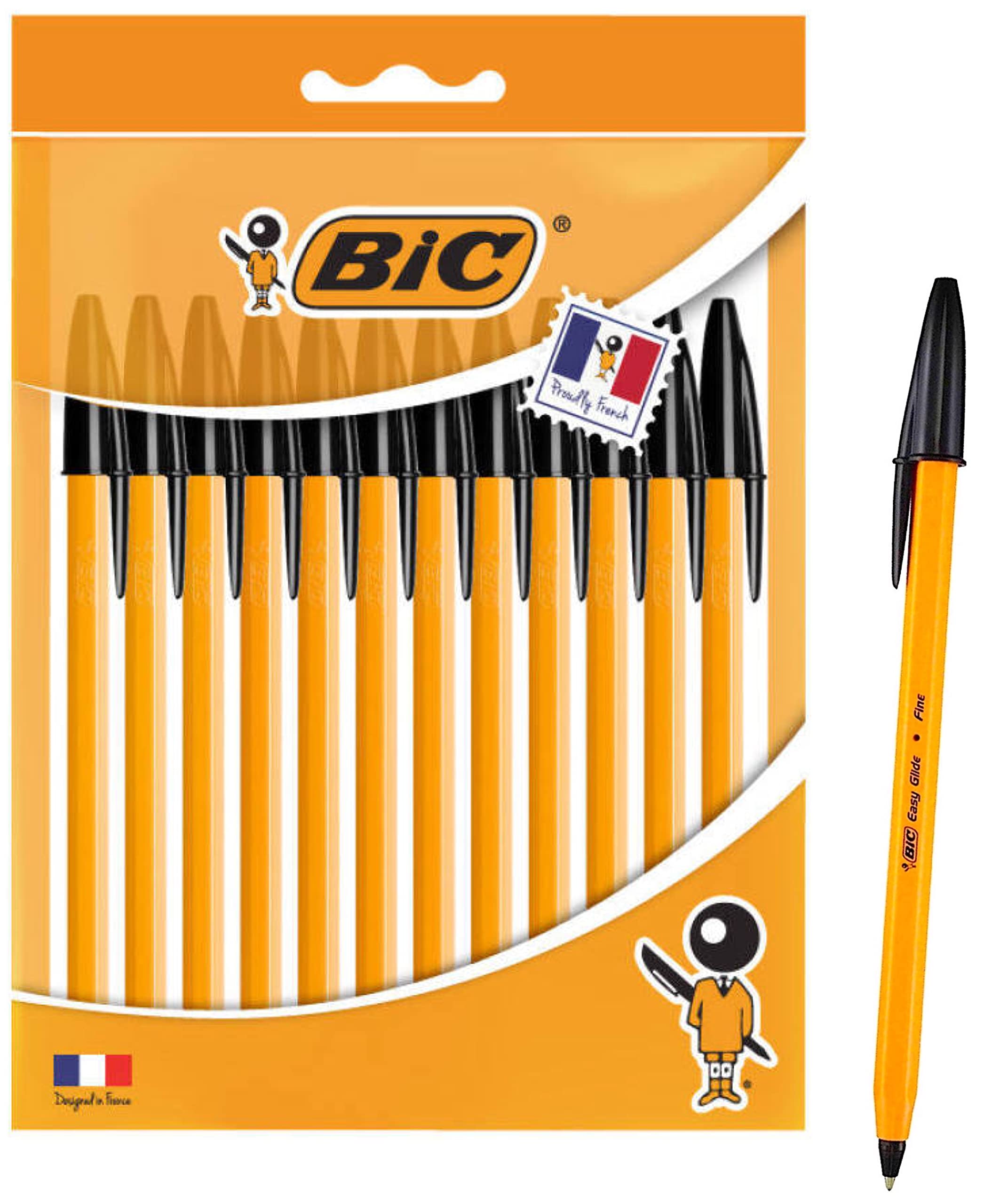 Amazon | ビック BIC 油性 ボールペン オレンジ 0.7mm 黒 12本セット