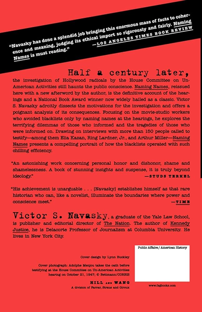 Naming Names: Navasky, Victor S.: 9780809001835: Amazon.com: Books