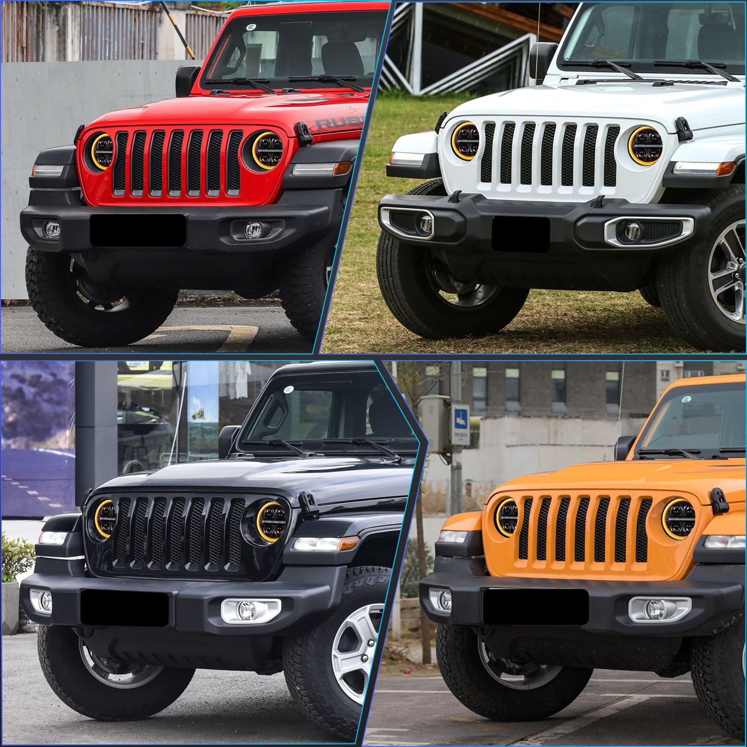 Amazon | ジープ ラングラー ヘッドライト4代目JL ヘッドライトサイド