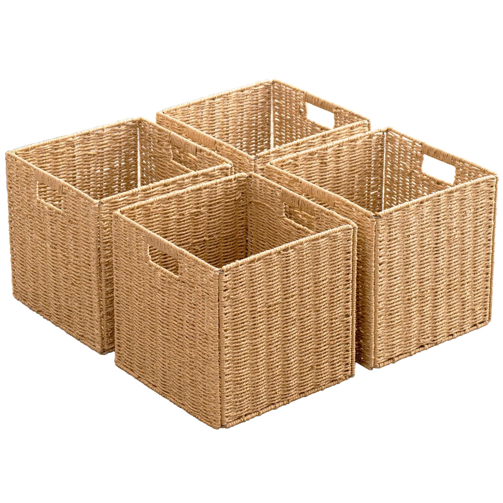 Amazon.com: Foldable Storage Baskets with Handles Paper Rope